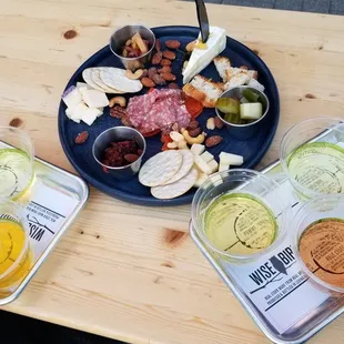 Charcuterie and cider sampler trays