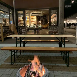 Outside patio in December
