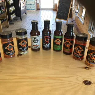 a variety of sauces