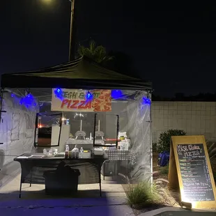 We cater and do pop ups! You can also call and order a "10 pizza and we can deliver it to you.