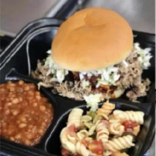 a meal in a tray