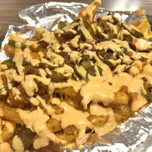 a plate of nachos
