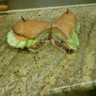 Godfather sandwich on a white sub roll hot!!