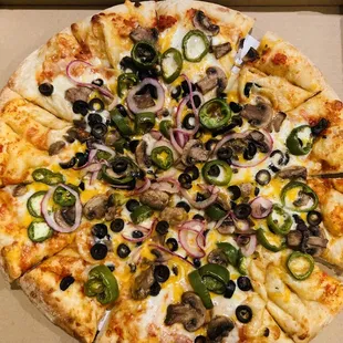 Create Your Own: black olives, onions, mushrooms, jalapeños