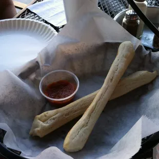 Fresh breadsticks.