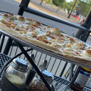 Outdoor Patio seating - featuring the chicken bacon ranch pizza