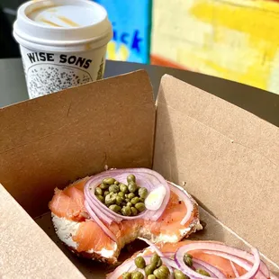 Everything Bagel and Smoked Salmon Sandwich