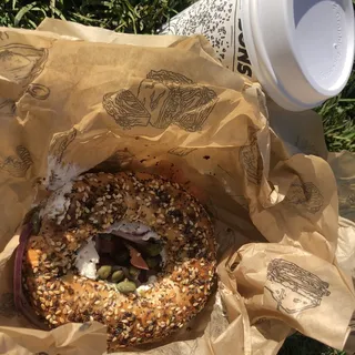 Bagel and Smoked Salmon Sandwich