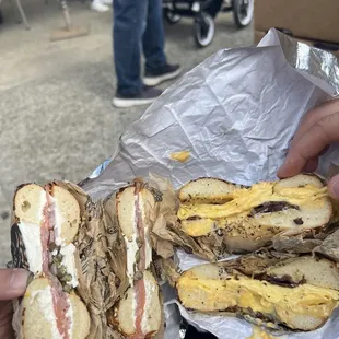 a half eaten sandwich