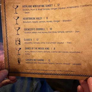 a hand holding a menu