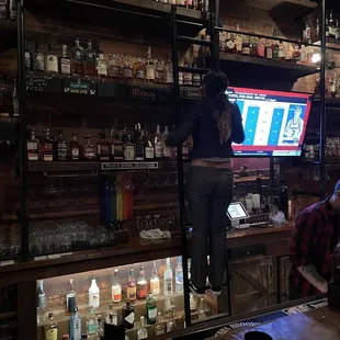 Behind the bar