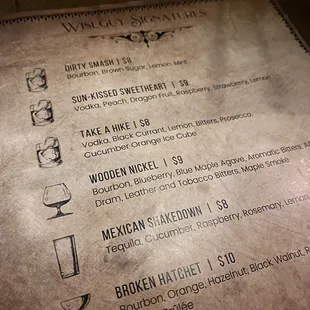 menu