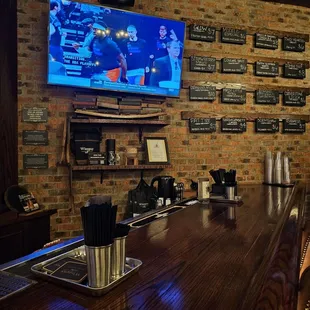TV in bar.