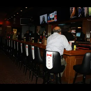 60inch HD flat screens everywhere.