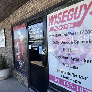 the front of the restaurant