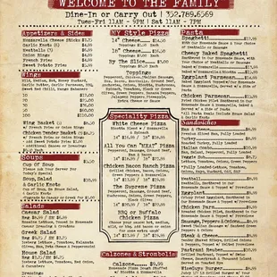 New Menu as of July2021