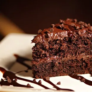 a piece of chocolate cake