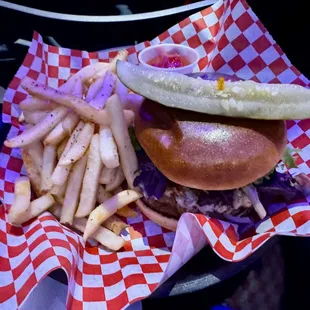 Black and blue burger.