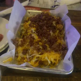 Tots with bacon and cheese