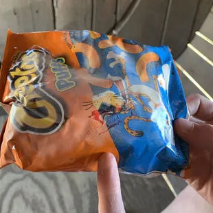 Cheeto red sticky liquid