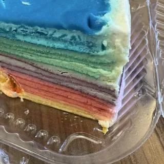 Rainbow Mille Crepes Slice