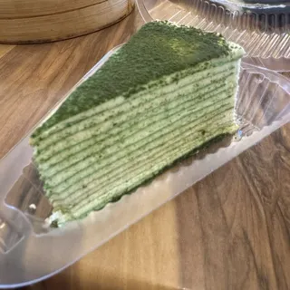 Green Tea Mille Crepes Slice