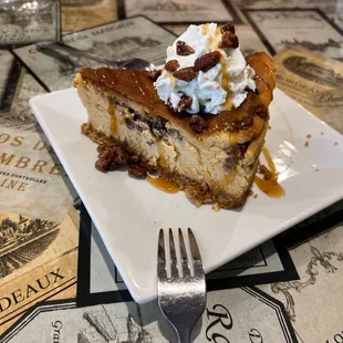 Maple bourbon pecan cheesecake