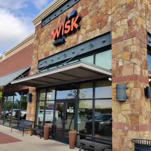 the front entrance of a restaurant