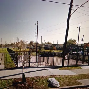 Basketball court, baseball field, dog run, and playground