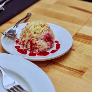 a piece of cake on a plate