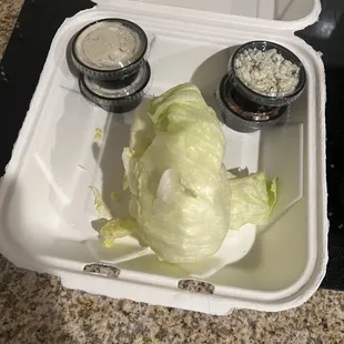 Served the core of a wedge salad.