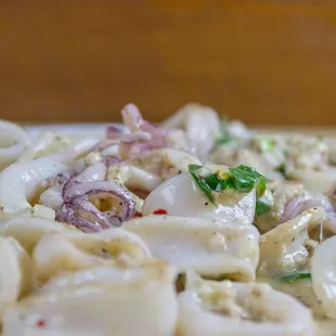a close up of a plate of food