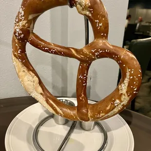 A pretzel bite.