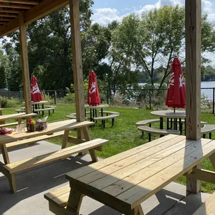 Thier current view 8/2021.  There is upstairs but for events only.  Burgers were really good.