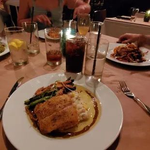 Herb Flounder with corn grits