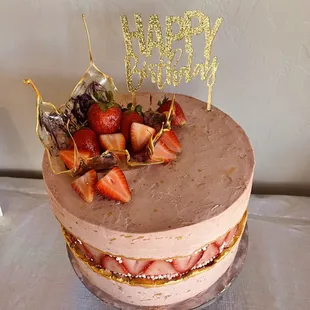 Strawberry Faultline Cake