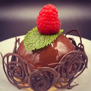 Dark Chocolate Raspberry Entremet