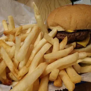 Double cheeseburger and Fries