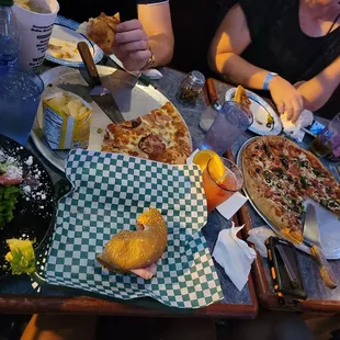 Pizzas and a lot of food