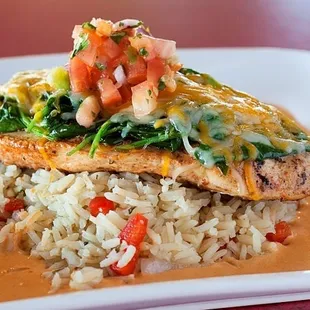 Latin Spice Chicken with Cilantro Rice and Chipotle Cream