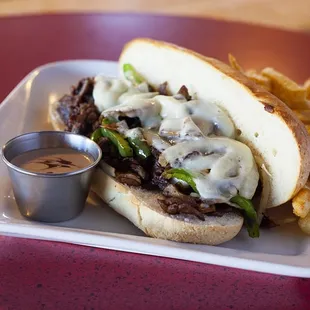 Philly Cheese Steak Sandwich made with Real Ribeye meat.