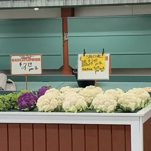 Offered produce with prices listed 8/2022