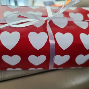 Had them wrap my vanilla peanut clusters for Valentine's day