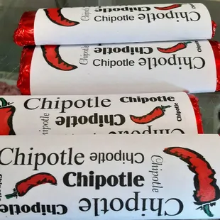Our own chipotle chocolate bars provide a nice burn!