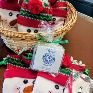 4 piece Wittich sampler in milk or dark chocolate in a cute snowman bag. While supplies last!