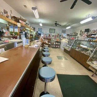Soda shop counter and candy display