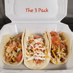 Chicken, Chicken Bacon Ranch, &amp; Pulled Pork Tacos