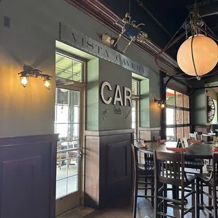 Dining area in front of bar