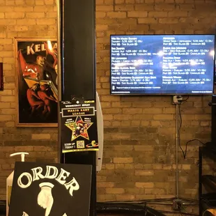 a sign for order here