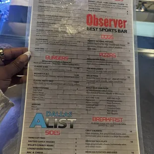 menu